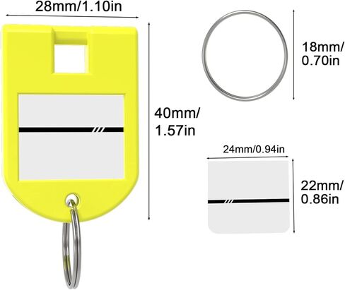 علامات مفاتيح وي هير (عبوة من 50 قطعة)، حلقات مفاتيح لسلاسل المفاتيح لمفتاح السيارة، ملصقات مفاتيح مع نافذة، حلقات مفاتيح صغيرة للفندق والمكتب والمنزل in Kuwait