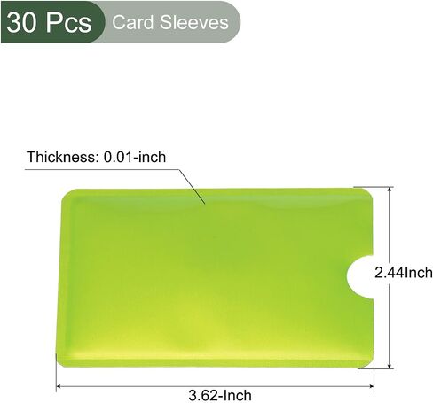 YOKIVE 30 Pcs RFID Card Holder, Card Sleeve Slim | Scratch Resistant, Great for Business Cards, Access Cards (Green, 3.62-Inch) in Saudi Arabia