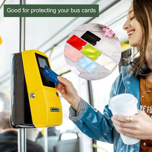 YOKIVE 30 Pcs RFID Card Holder, Card Sleeve Slim | Scratch Resistant, Great for Business Cards, Access Cards (Green, 3.62-Inch) in Saudi Arabia