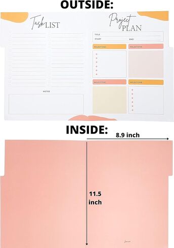 مجلدات ملفات المشروع 24 حزمة - مجلدات ملفات لطيفة ملونة، أدوات إدارة المشروع، مجلد المهام - مجلد مشروع ذو 6 ألوان قابل للعكس، منظم إدارة المشروع، مجلدات المكتب - 11.5 × 8.9 بوصة in Kuwait