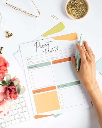 مجلدات ملفات المشروع 24 حزمة - مجلدات ملفات لطيفة ملونة، أدوات إدارة المشروع، مجلد المهام - مجلد مشروع ذو 6 ألوان قابل للعكس، منظم إدارة المشروع، مجلدات المكتب - 11.5 × 8.9 بوصة in Kuwait