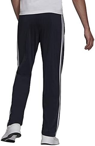 adidas Men's Essentials Warm-up Open Hem 3-stripes Tracksuit Bottoms, Black-white, in Kuwait