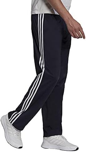 adidas Men's Essentials Warm-up Open Hem 3-stripes Tracksuit Bottoms, Black-white, in Kuwait