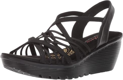 Skechers Women's Parallel-Crossed Wires-Multi Gore Slingback Sandal Wedge in Saudi Arabia