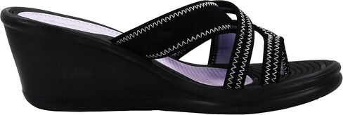صندل رامبلرز بيوتيفول بيبول بكعب عريض للنساء من سكيتشرز كالي وومنز، اسود in Kuwait
