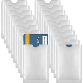 20 Pack Rfid Card Sleeves Rfid Passport Sleeve Rfid Blocking Sleeves Credit Card Protector Sleeves Credit Card Sleeves Set Identity Theft Protection Secure Sleeve For Easily Into Your Wallet(Silver) in Saudi Arabia
