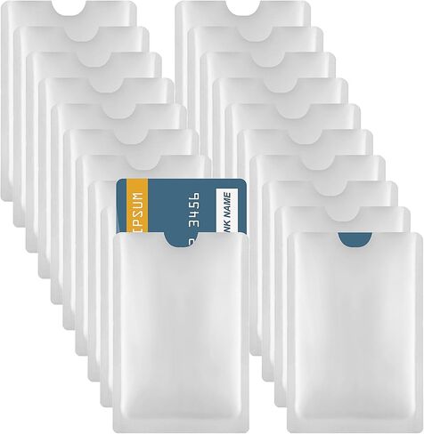 20 Pack Rfid Card Sleeves Rfid Passport Sleeve Rfid Blocking Sleeves Credit Card Protector Sleeves Credit Card Sleeves Set Identity Theft Protection Secure Sleeve For Easily Into Your Wallet(Silver) in Saudi Arabia