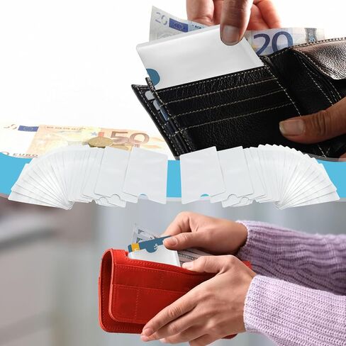 20 Pack Rfid Card Sleeves Rfid Passport Sleeve Rfid Blocking Sleeves Credit Card Protector Sleeves Credit Card Sleeves Set Identity Theft Protection Secure Sleeve For Easily Into Your Wallet(Silver) in Saudi Arabia
