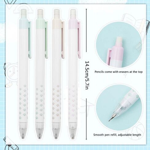 Geluode 8 Pieces Cute Mechanical Pencil, Cute Cat Paw Press Automatic Mechanical Pencils for Kids Students Office School Supplies, 0.5 mm in Saudi Arabia
