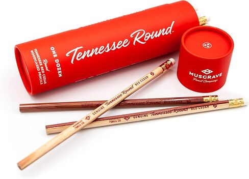 قلم رصاص مستدير من Musgrave Pencil Company Tennessee، جرافيت مغلف بالخشب #2 HB ناعم، غير مشحذ، قلم رصاص من خشب الأرز الأحمر الشرقي، 12 عبوة في أنبوب in Kuwait
