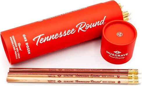 قلم رصاص مستدير من Musgrave Pencil Company Tennessee، جرافيت مغلف بالخشب #2 HB ناعم، غير مشحذ، قلم رصاص من خشب الأرز الأحمر الشرقي، 12 عبوة في أنبوب in Kuwait
