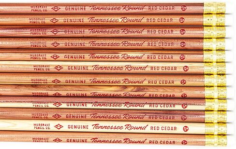 قلم رصاص مستدير من Musgrave Pencil Company Tennessee، جرافيت مغلف بالخشب #2 HB ناعم، غير مشحذ، قلم رصاص من خشب الأرز الأحمر الشرقي، 12 عبوة في أنبوب in Kuwait