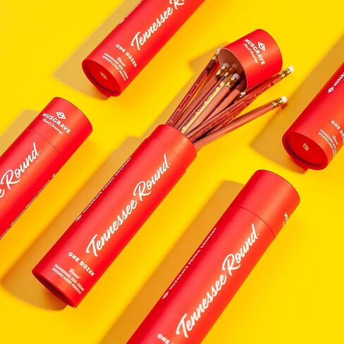 قلم رصاص مستدير من Musgrave Pencil Company Tennessee، جرافيت مغلف بالخشب #2 HB ناعم، غير مشحذ، قلم رصاص من خشب الأرز الأحمر الشرقي، 12 عبوة في أنبوب in Kuwait