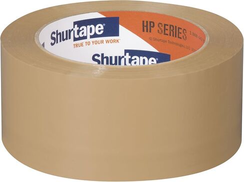 شريط Shurtape HP 200 للشحن والتعبئة بالذوبان الساخن متوسط ​​التحمل، للختم اليدوي أو الآلي، 48 مم × 100 متر لكل لفة، شفاف، عبوة من 6 لفات (104483) in Kuwait