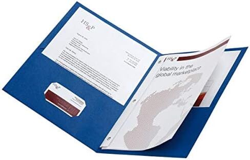 Office Depot Brand School-Grade 3-Prong Paper Folder, Letter Size, Blue in Saudi Arabia