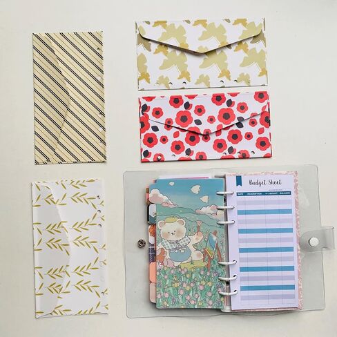 12 Pcs Cash Envelope for A6 binder with 6 holes, Budget Envelopes for Budget Planner Organizer Inserts (animal) in Kuwait