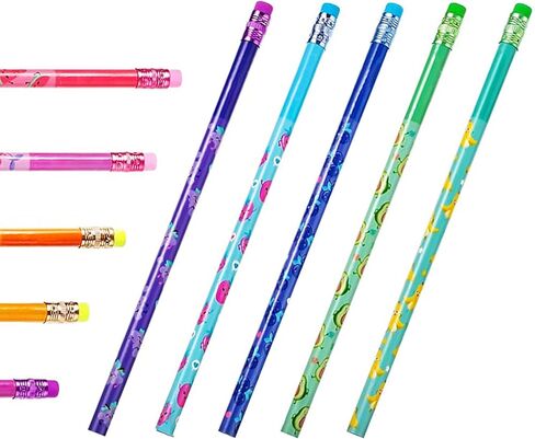 اقلام رصاص معطرة للاطفال من فيوكسسي، اقلام رصاص اتش بي مع محايات ملونة من الخشب مع عناصر فاكهة، مستلزمات مكتبية مدرسية للحفلات للاولاد والبنات 10 انماط (نمط فاكهة) in Kuwait
