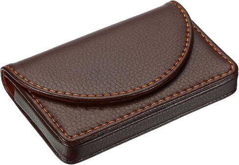 YOKIVE Business Card Holder, Pocket Card Holder with Magnetic Closure Keep Card Tidy, Great for Office, Home, Exhibition (Brown, 3.86-Inch) in Saudi Arabia