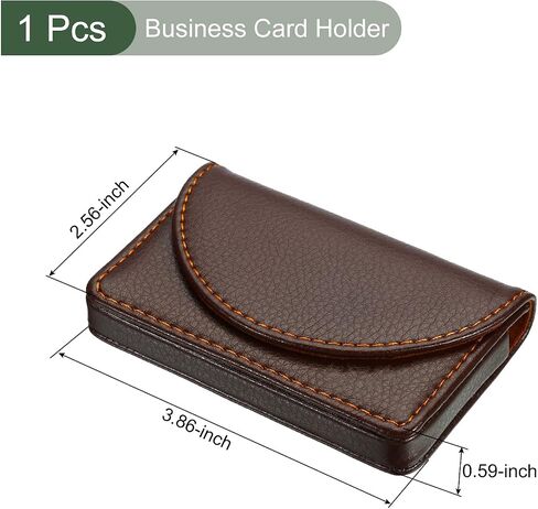 YOKIVE Business Card Holder, Pocket Card Holder with Magnetic Closure Keep Card Tidy, Great for Office, Home, Exhibition (Brown, 3.86-Inch) in Saudi Arabia