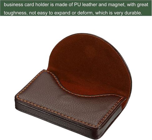 YOKIVE Business Card Holder, Pocket Card Holder with Magnetic Closure Keep Card Tidy, Great for Office, Home, Exhibition (Brown, 3.86-Inch) in Saudi Arabia