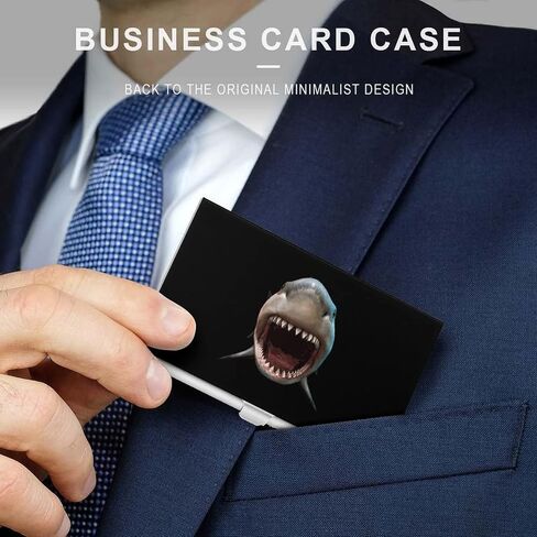 Scary Shark Teeth Business Card Holder Cute Card Cases ID Credit Wallet Carrier in Saudi Arabia