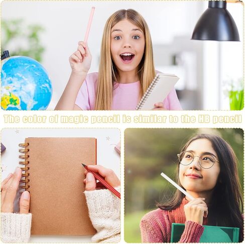 Jspupifip 30 Pcs Forever Everlasting Inkless Pencil with 10 Eraser,Infinity Inkless Pencil Reusable Colored with 10 Pcs Replaceable Graphite Nib for Aesthetic School Office Writing Supplies in Saudi Arabia