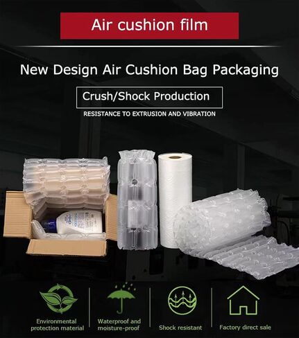 Air Cushion Double Film PK002, Air Bubble Void Filling Bags 984 ft X 15 3/4 in X 6 in per Roll Inflatable Packaging Air Bubble Bag, Working with T8/T30 Air Cushion Machine in Saudi Arabia