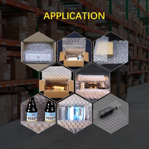 Air Cushion Double Film PK002, Air Bubble Void Filling Bags 984 ft X 15 3/4 in X 6 in per Roll Inflatable Packaging Air Bubble Bag, Working with T8/T30 Air Cushion Machine in Kuwait