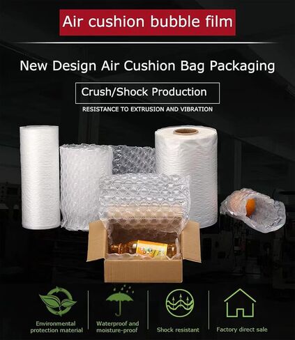 Air Cushion Double Film PK002, Air Bubble Void Filling Bags 984 ft X 15 3/4 in X 6 in per Roll Inflatable Packaging Air Bubble Bag, Working with T8/T30 Air Cushion Machine in Kuwait