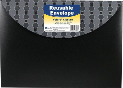 C-Line Reusable Poly Envelope, Hook and Loop Closure, Side Loading, Letter Size, Pack of 10, Assorted Colors (58030) in Kuwait