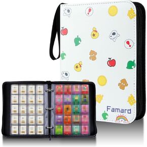 حافظة بطاقات Famard 300 ذات جيوب صغيرة متوافقة مع بطاقات Animal Crossing Amiibo، وبطاقات ألعاب علامات NFC، وحامل بطاقات مناسب لبطاقات ACNH مقاس 1.3 × 1.5 بوصة مع سحاب آمن in Kuwait
