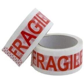 Prinko 6 Rolls Fragile Handle with Care Carton Box Shipping Sealing Tape, 2 Inch x 110 Yards Adhesive Tape, 2.0 Mil Thick, Red/White, for Packaging, Shipping in Kuwait