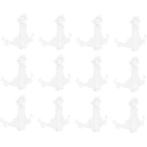 Cabilock 12pcs Clear Plastic Stand Transparent Display Rack Foldable Commodity Rack Display Storage Holder Storage Display Stand Plastic Display Rack Transparent Display Holder