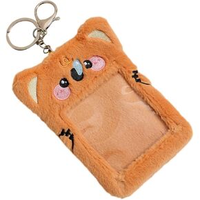 NUOBESTY Card Cover photobook Lanyard Badge Kawaii id Card Holder Bank Card case Cute Card Protector Card Holder for Business Cards Postcard Holder Bus Card Photo Album Plush Student
