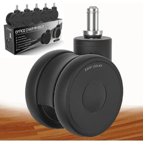 Office Chair Wheels casters 2.5 inch Silent Wheels for Hardwood Floors and Carpet, Heavy Duty Chair Wheels with Standard stem 7/16″* 7/8″(11mm*22mm), Set of 5-2.5 Inch