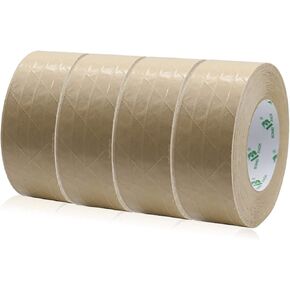 4Rolls Self Adhesive Reinforced Kraft Packing Paper Tape, 2inch* 55yds, Total 220yds Gummed Tape for Heavy Duty Box Packing, Shipping, Moving and Storage, BOMEI PACK in Saudi Arabia