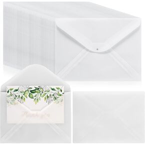 50 Pieces Translucent Paper Vellum Envelopes 5.3 x 7.3 Inch Envelopes for Invitation Postcard Envelopes White Translucent Vellum Jackets Greeting Card Envelopes for Wedding Birthday Party in Saudi Arabia
