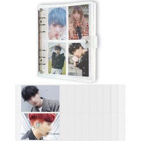 3 Inch 200 Pockets Photocard Binder Kpop Portable Photo Album Transparent Plus 5 Inch 40 Pockets Photo Pages Jelly 6 Ring Binder Cover for Albums Business Cards Postcards Picture Storage (Pink) in Saudi Arabia