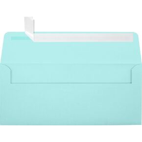 أظرف قلاب مربعة رقم 10 من LUXPaper بوزن 80 كجم. رغوة البحر، مغلفات أعمال قابلة للطباعة لأحرف الشركات والوثائق القانونية مع التقشير والضغط، 50 حزمة، مقاس ظرف 4 1/8 × 9 1/2 (أزرق) in Kuwait