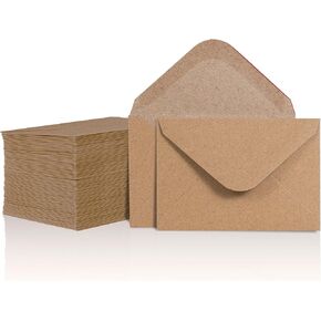Gift Card Envelopes - 100-Count Mini Envelopes, Red Paper Business Card Envelopes, Bulk Tiny Envelope Pockets for Small Note Cards, Red 4 x 2.7 Inches