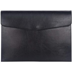 Enyuwlcm PU Leather A4 File Folder Document Holder Envelope Folder Case with Snap Closure for Receipt Contract Black&Brown