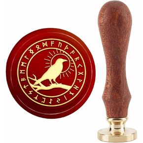 CRASPIRE Skull Wax Seal Stamp Mushroom Sealing Wax Stamps Gothtic 30mm Retro Vintage Removable Brass Stamp Head with Wood Handle for Wedding Invitations Halloween Christmas Thanksgiving Gift Packing