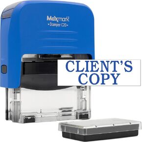 Client’S Copy Self Inking Stamp, Printer 20 with 2 Pads - Blue Ink
