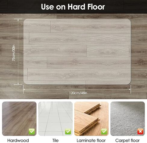 Clear Chair Mat for Hardwood Floor, Computer Chair, Home Office Chair mats for Carpeted Floor Protector Clear Office Mats for Rolling Chairs 2to2.2 mm Thicker Durable (30" X 48" Rectangle) in Saudi Arabia