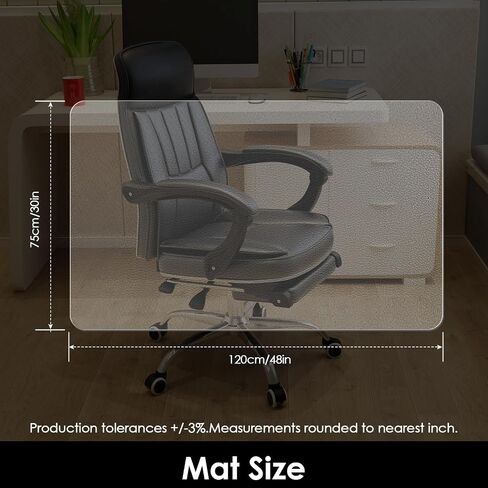 Clear Chair Mat for Hardwood Floor, Computer Chair, Home Office Chair mats for Carpeted Floor Protector Clear Office Mats for Rolling Chairs 2to2.2 mm Thicker Durable (30" X 48" Rectangle) in Saudi Arabia