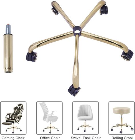 Frassie 28 Inch Office Chair Metal Base Replacement Heavy Duty Computer Chair Base Part with 5 Casters 1 Gas Lift Cylinder in Saudi Arabia