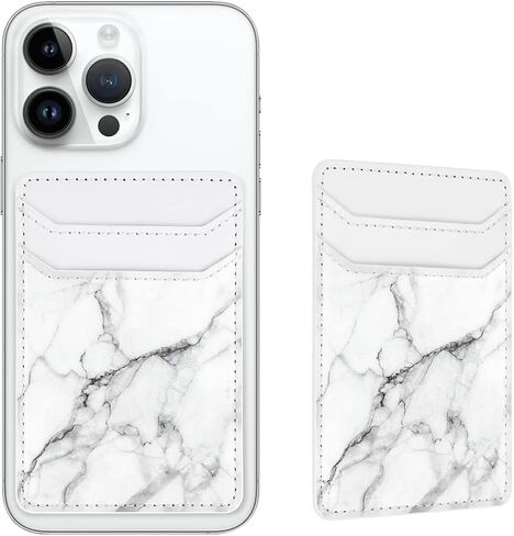 Self Adhesive Card Holders for Back of Phone,PU Leather RFID Phone Wallet Pockets Stick on for Women Men, Credit Card Holder Sleeve for Phone Case, Green Marble in Kuwait