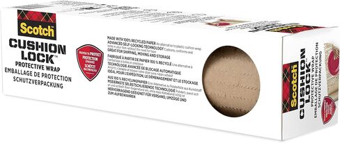 Scotch Cushion Lock Protective Wrap, 1 Roll, 304 mm x 9.14 m - Sustainable Packaging Solution for Packing, Shipping and Moving, No Scissors or Tape Needed, Great Alternative to Bubble Cushion Wrap in Saudi Arabia