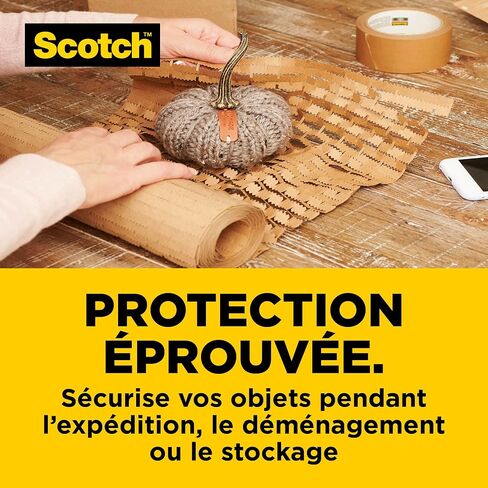 Scotch Cushion Lock Protective Wrap, 1 Roll, 304 mm x 9.14 m - Sustainable Packaging Solution for Packing, Shipping and Moving, No Scissors or Tape Needed, Great Alternative to Bubble Cushion Wrap in Saudi Arabia