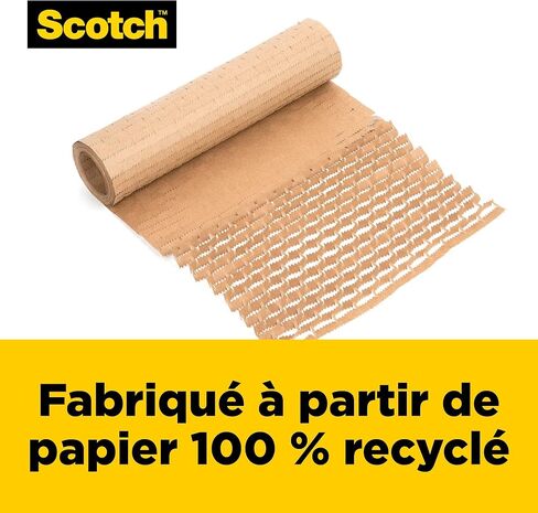 Scotch Cushion Lock Protective Wrap, 1 Roll, 304 mm x 9.14 m - Sustainable Packaging Solution for Packing, Shipping and Moving, No Scissors or Tape Needed, Great Alternative to Bubble Cushion Wrap in Saudi Arabia